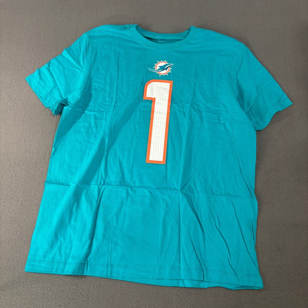 Nike Miami Dolphins Tua Tagovailoa T-Shirt Mens Size XL Aqua NFL Tee 1